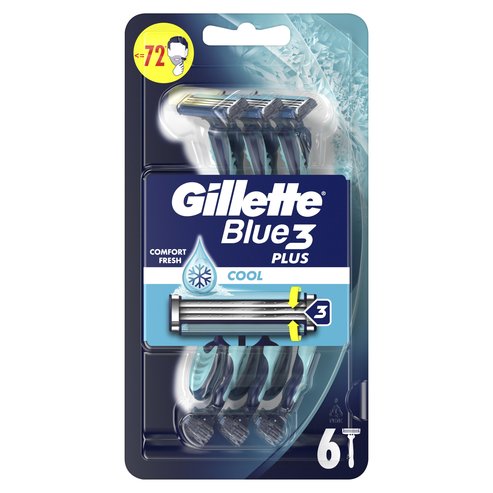Gillette Blue3 Plus Cool Disposable Razors 6 бр