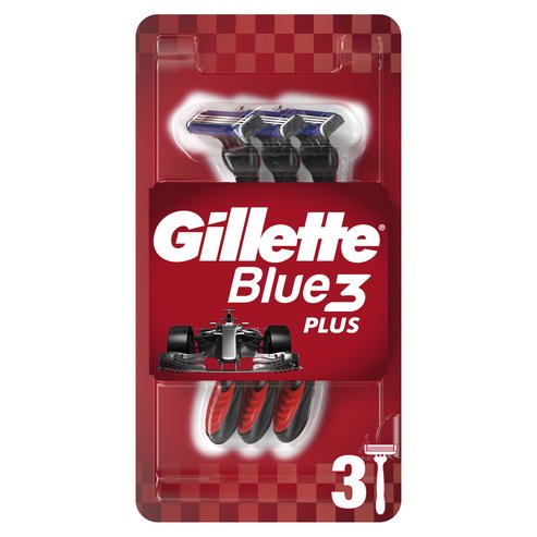 Gillette Blue3 Plus Red Disposable Razors 3 бр