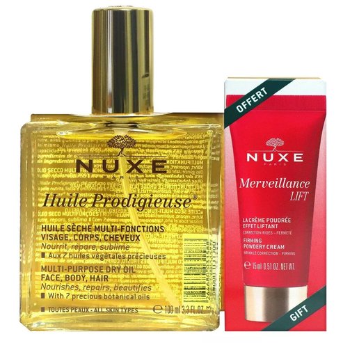 Nuxe Promo Huile Prodigieuse Florale Multi-Purpose Dry Oil 100ml & Подарък Merveillance Lift Firming Powdery Cream 15ml