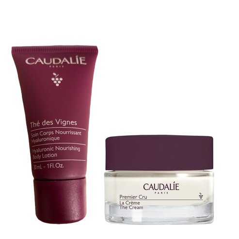 Caudalie Подарък Premier Cru The Cream Подхранващ и против стареене крем за лице 15ml & The Des Vignes Hyaluronic Nourishing Body Lotion 30ml