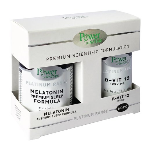 Power Health PROMO PACK Platinum Range Melatonin Premium Sleep Formula 20caps & Подарък B-Vit 12 1000μg 20tabs